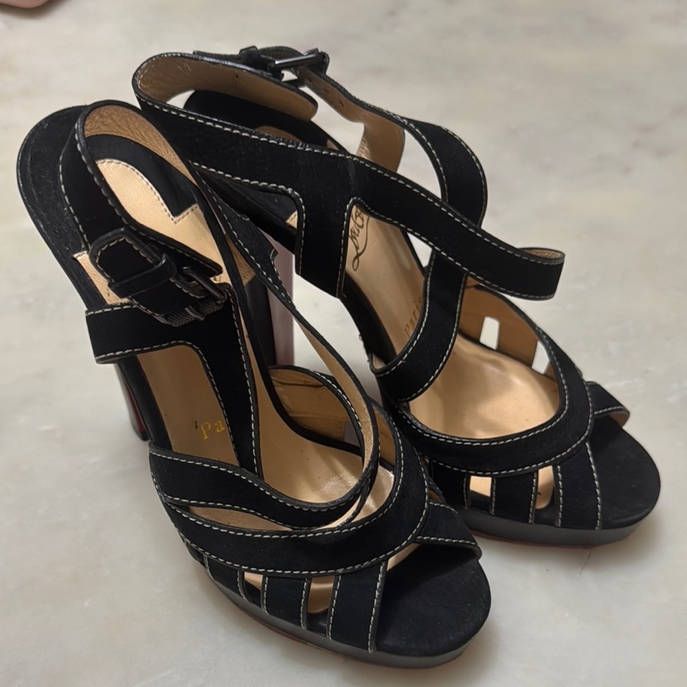 Christian Louboutin Black Stiletto Heels | Size 6 | Never step outside